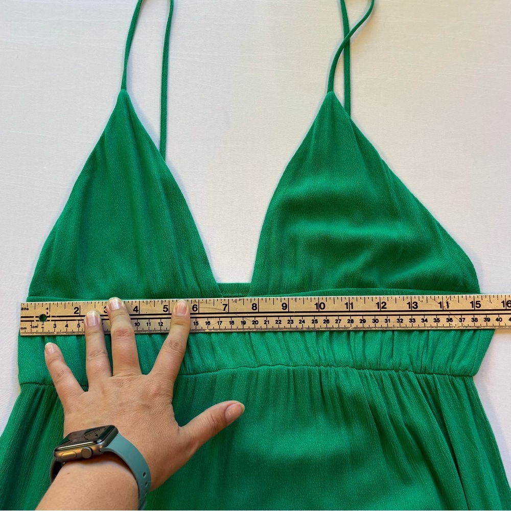 Shein Kelly Green Spaghetti Strap Tiered Maxi Dress Womens Size L - Picture 8 of 9